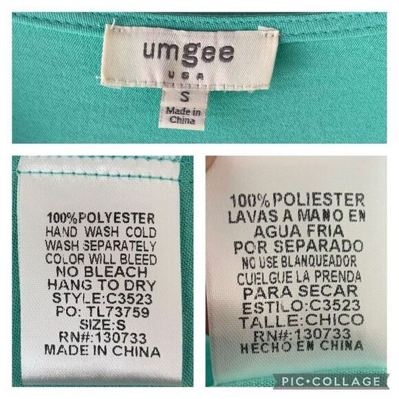 Umgee Emerald Green Ruffle Tiered Midi Flutter Sleeves V Neck Dress Women Small - Picture 8 of 10